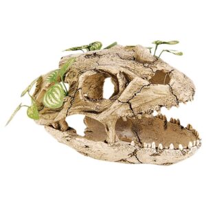 RepStyle Skull with Silk Plant 21.5x13x14cm