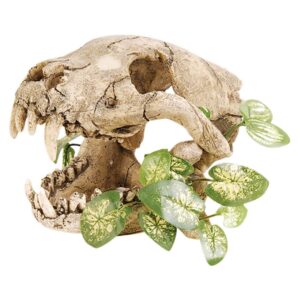 RepStyle Skull with Silk Plant 19.5x15.5x14cm